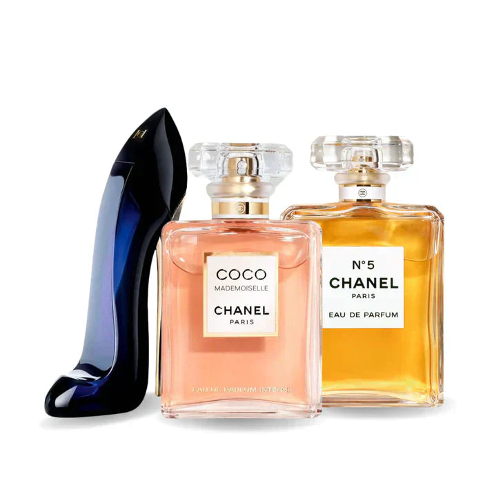 BLACK FRIDAY 3-FRAGRANCE SET: Good Girl, Chanel Coco Mademoiselle and Chanel No. 5 - 100ml