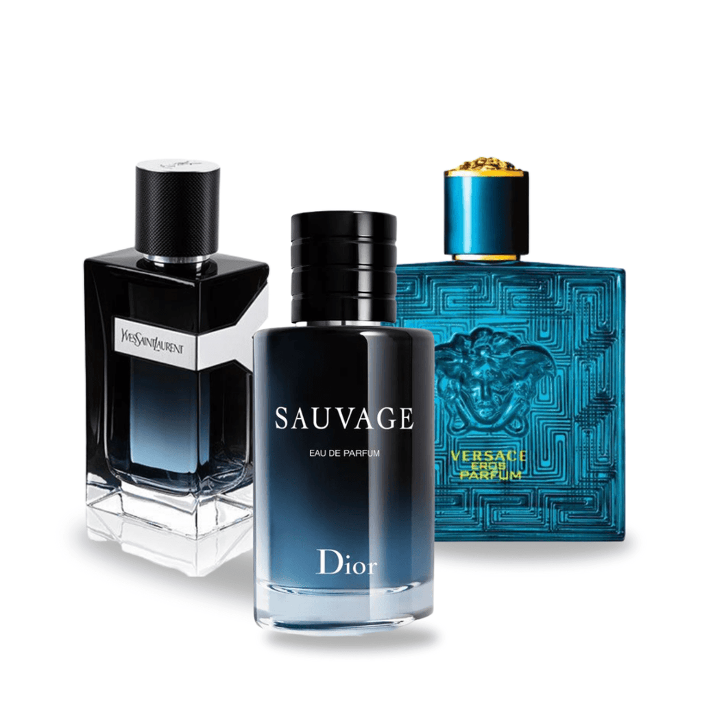BLACK FRIDAY 3-FRAGRANCE SET: Dior Sauvage, Yves Saint Laurent Y Men and Versace Eros - 100ml