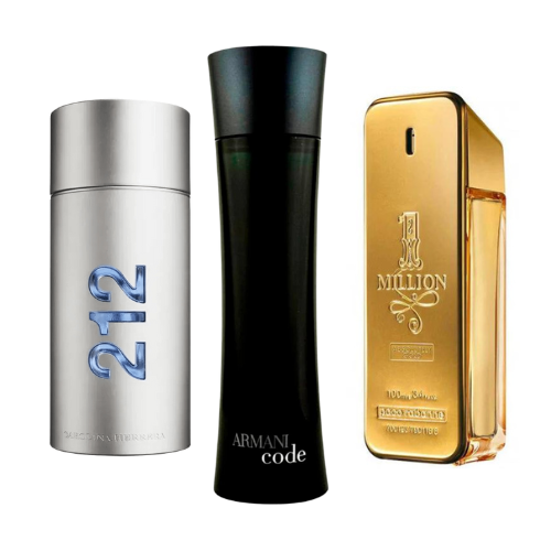 BLACK FRIDAY 3-FRAGRANCE SET: Armani Code by Giorgio Armani, Paco Rabanne One Million and 212 Men NYC - 100ml