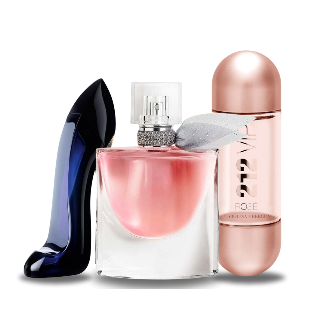 BLACK FRIDAY 3-FRAGRANCE SET: Carolina Herrera Good Girl, Lancôme La Vie Est Belle and Carolina Herrera 212 VIP Rosé - 100ml
