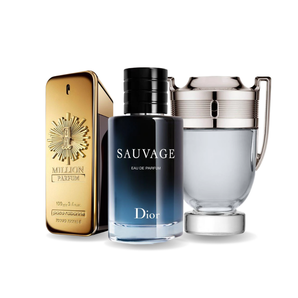 BLACK FRIDAY 3-FRAGRANCE SET: Paco Rabanne One Million, Dior Sauvage and Paco Rabanne Invictus - 100ml