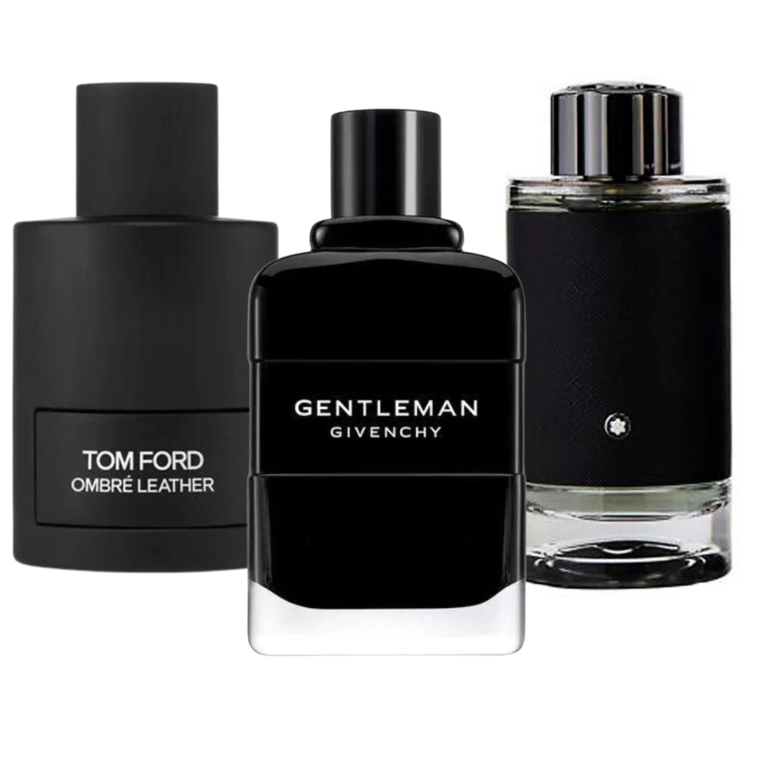 BLACK FRIDAY 3-FRAGRANCE SET: Tom Ford Ombre Leather, Givenchy Gentleman and Montblanc Explorer - 100ml