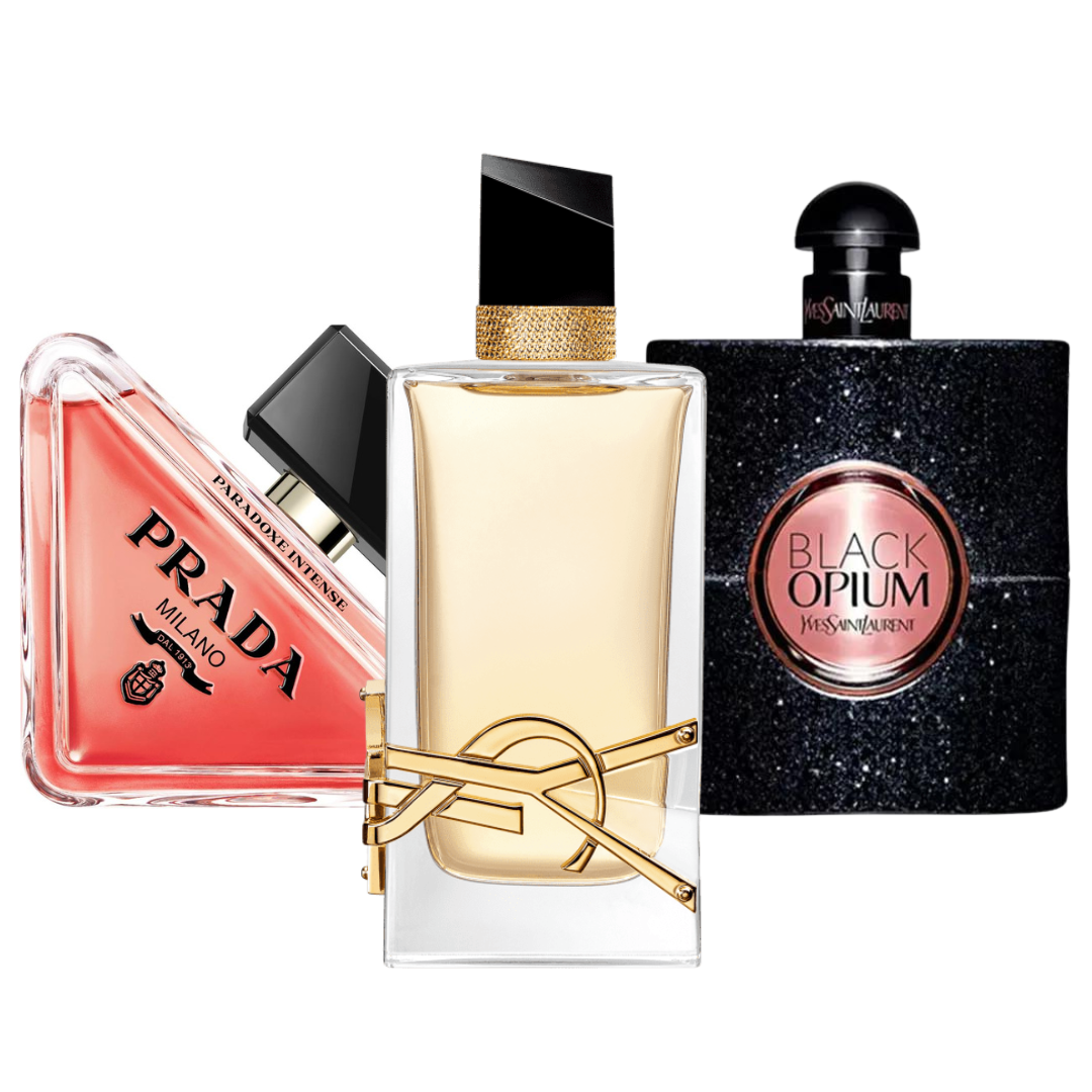 BLACK FRIDAY 3-FRAGRANCE SET: Prada Paradoxe, Black Opium Yves Saint Laurent and Libre - 100ml