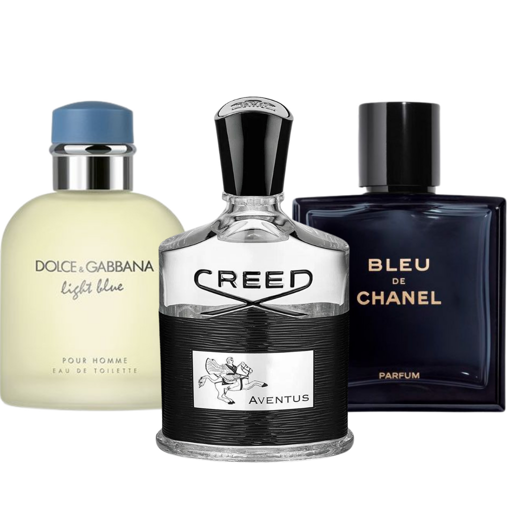 BLACK FRIDAY 3-FRAGRANCE SET: Bleu de Chanel, Creed Aventus and Light Blue - 100ml