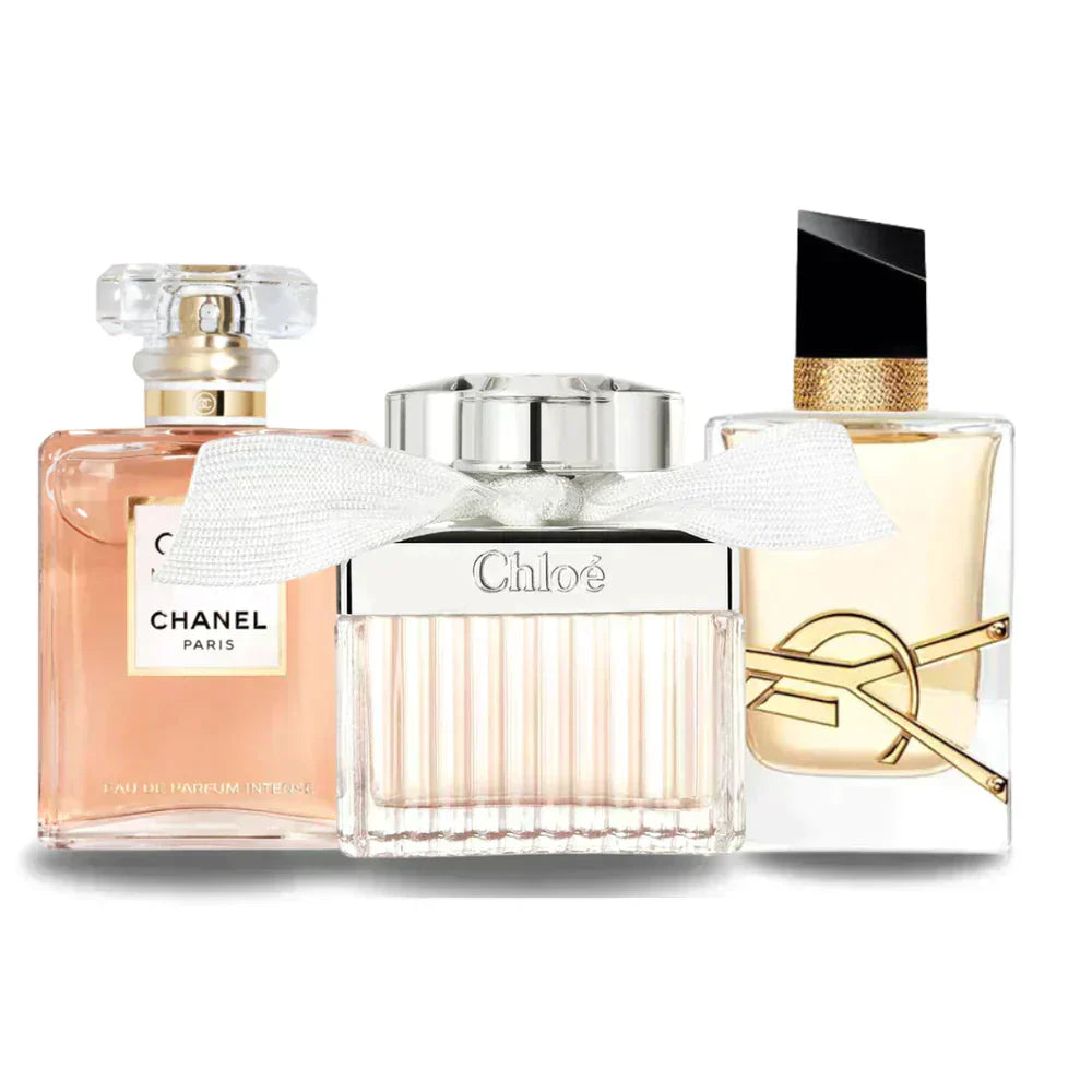 BLACK FRIDAY 3-FRAGRANCE SET: Chanel Coco Mademoiselle, Yves Saint Laurent Libre and Chloé - 100ml